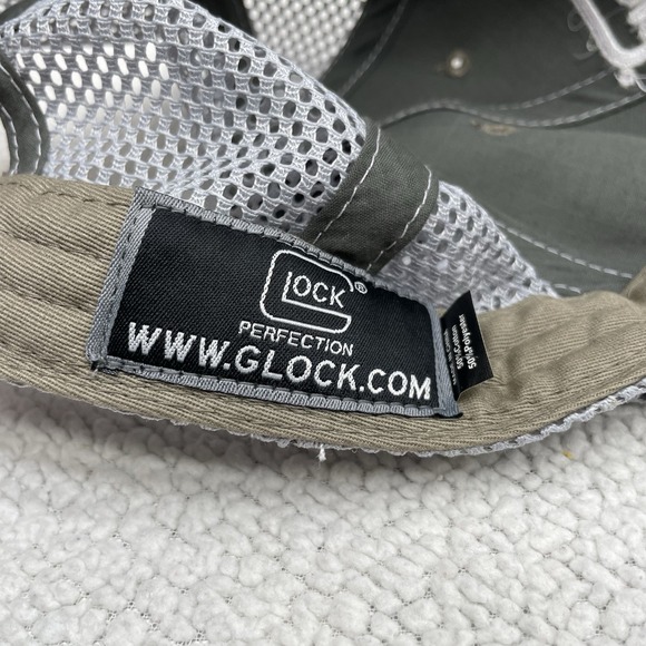 GLOCK Girl Hat Womens Taupe Gray Mesh Back Baseball Trucker Gun Pistol Hook Loop - Picture 9 of 9